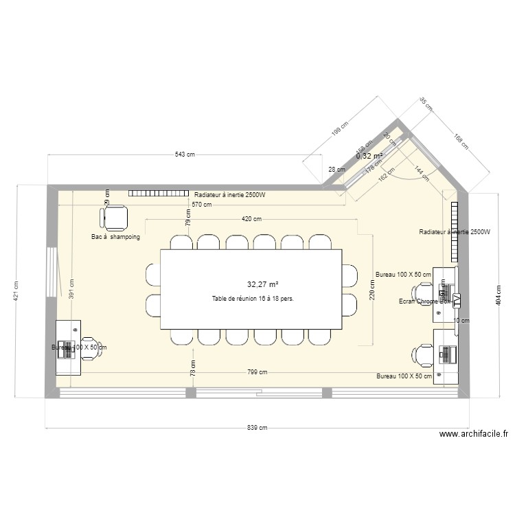 FH76 - salle activités 1. Plan de 2 pièces et 33 m2