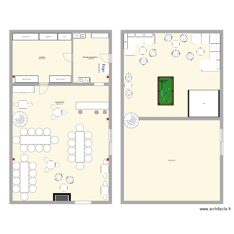 resto grange ATB. Plan de 5 pièces et 265 m2