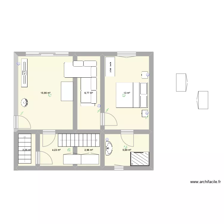GRANGE LASTIGUET. Plan de 7 pièces et 51 m²