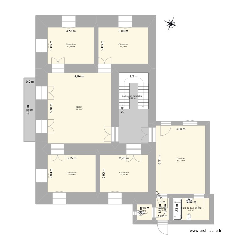 RINGIONI Henriette. Plan de 21 pièces et 230 m2
