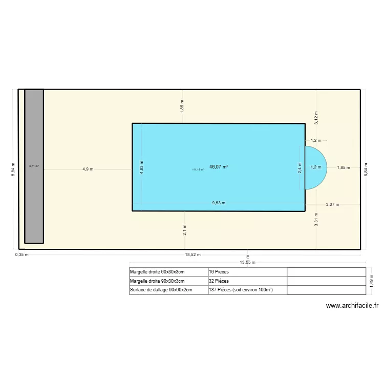 piscine souchet. Plan de 