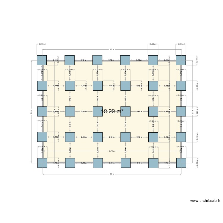 Bati Terrasse 1. Plan de 1 pièce et 10 m2