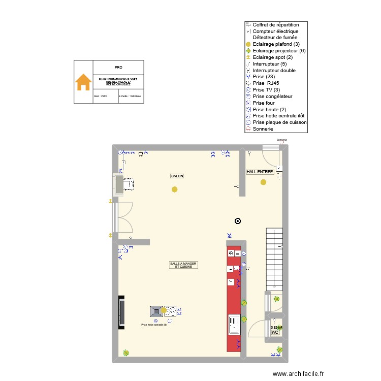 PLAN HABITATION DE WAULSORT. Plan de 2 pièces et 73 m2