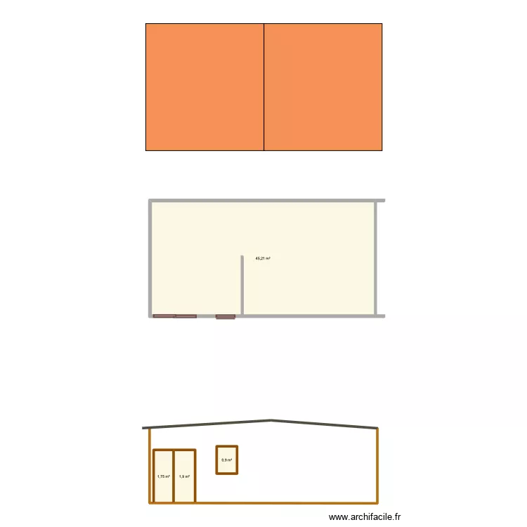 Abri. Plan de 4 et 50 m² Abri. Plan de 4 et 50 m²
