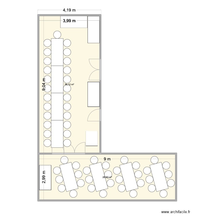Anniv surprise. Plan de 2 pièces et 63 m2