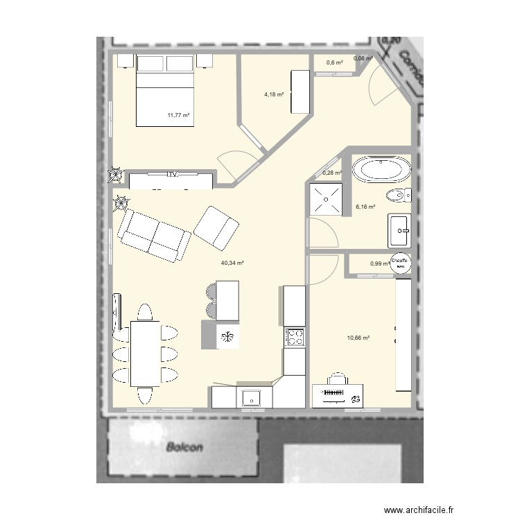 1570 Robert charbonneau. Plan de 9 pièces et 75 m2