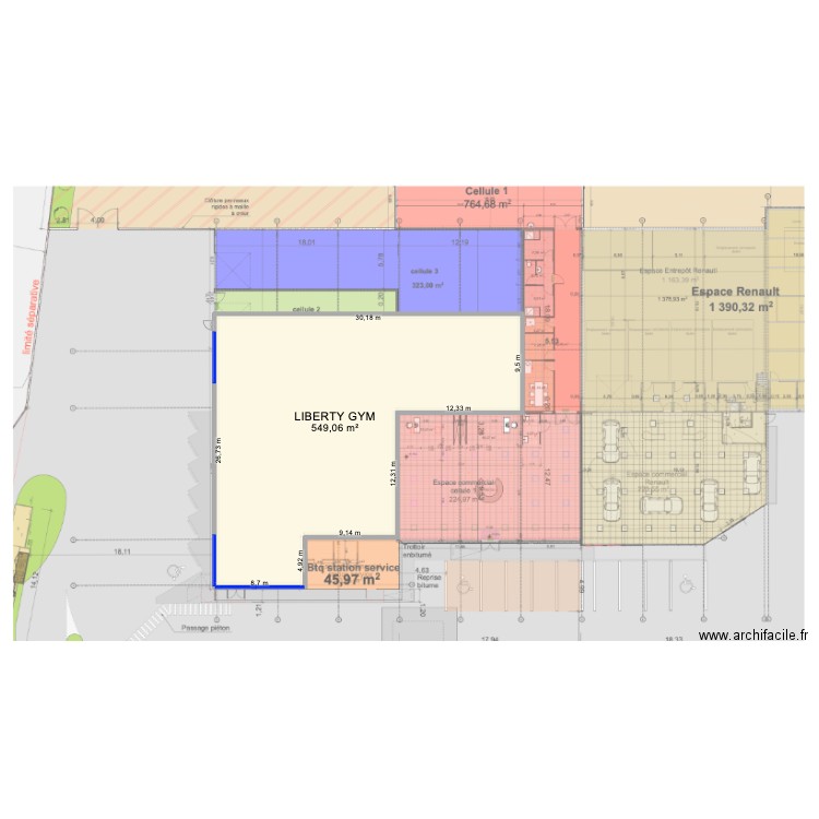 Projet. Plan de 1 pièce et 549 m2