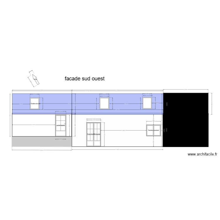 final facade sud ouest. Plan de 0 pièce et 0 m2