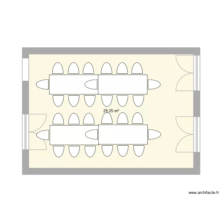 bea s a manger. Plan de 1  et 29 m²