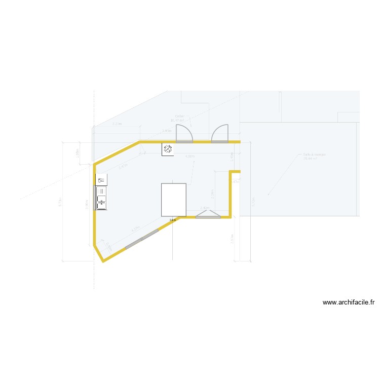 Cuisine Nadine. Plan de 0 pièce et 0 m2