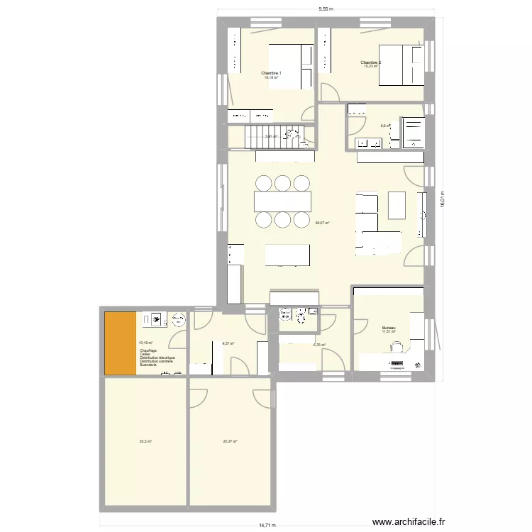Ch&ecirc;ne Paquier 8b. Plan de 11  et 181 m²