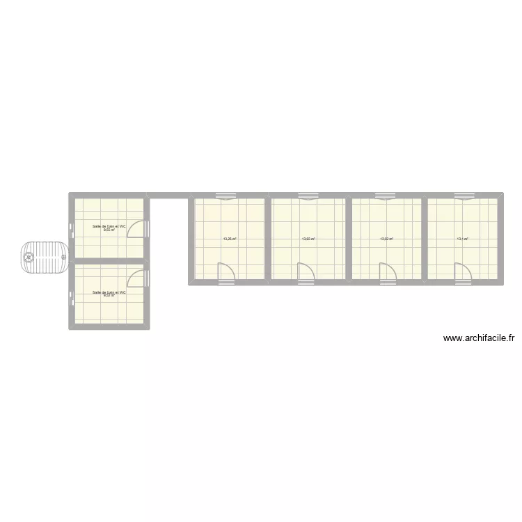 complexe commercial. Plan de 6 Pièces et 72 m²