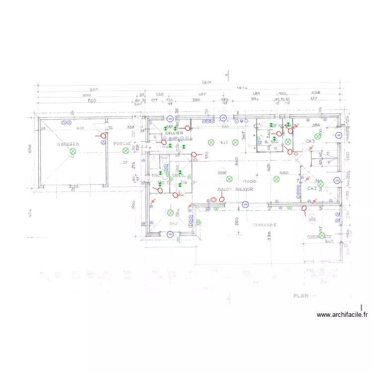 Electricit&eacute; Maison. Plan de 