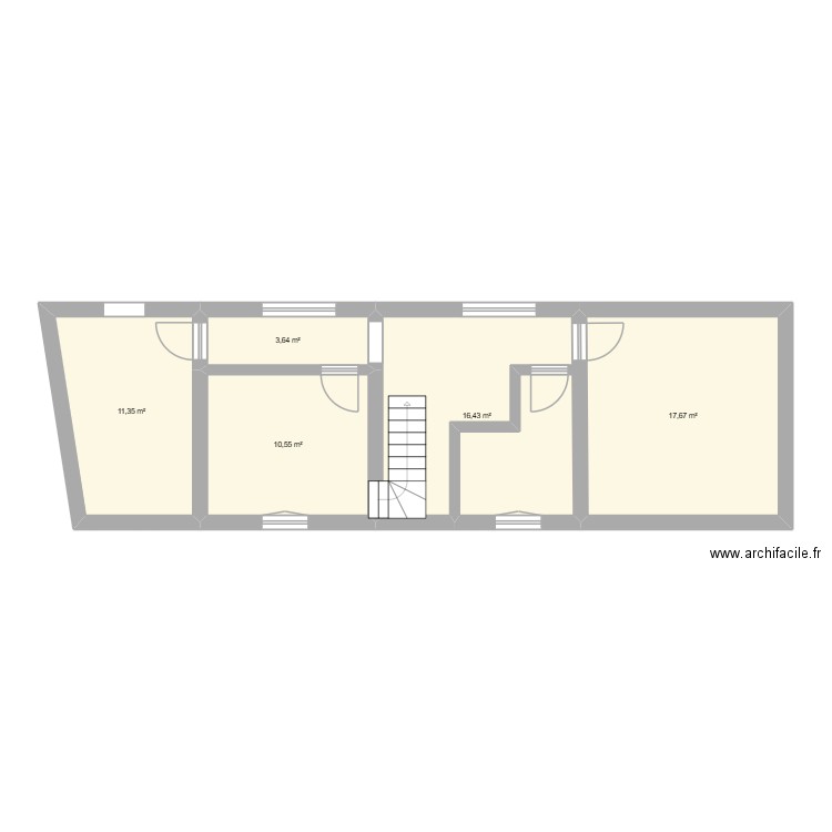 SIMON/RAF/1°. Plan de 5 pièces et 60 m2
