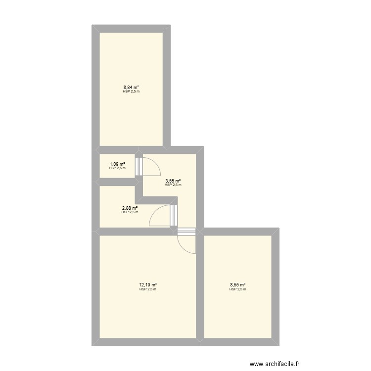 CLAMART. Plan de 6 pièces et 37 m2