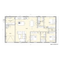 MAISON PLAIN PIED 130 M2 RECTANGLE 3 CHAMBRES 2SB V3