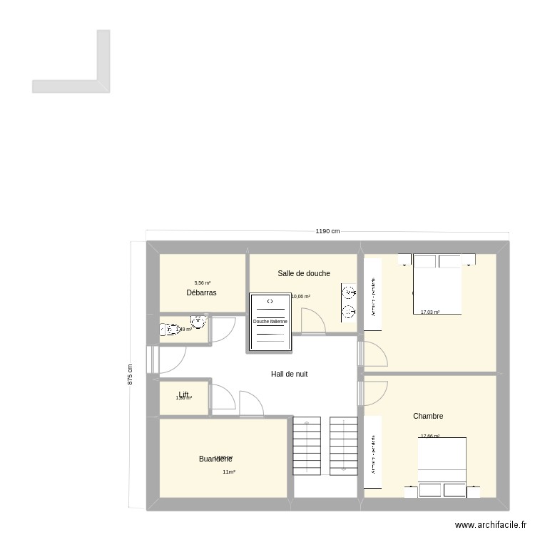 Etage. Plan de 0 pièce et 0 m2