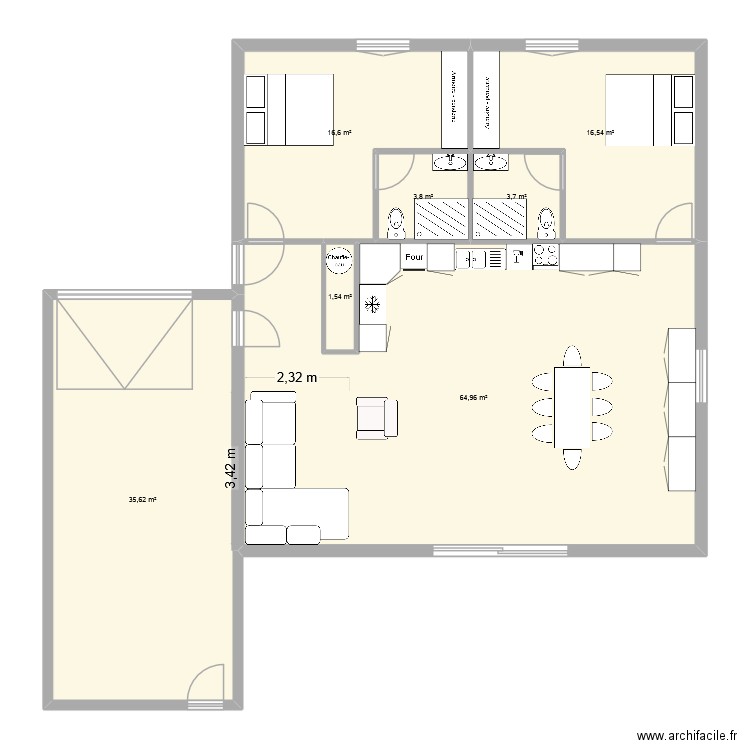 futur residence. Plan de 7 pièces et 143 m2