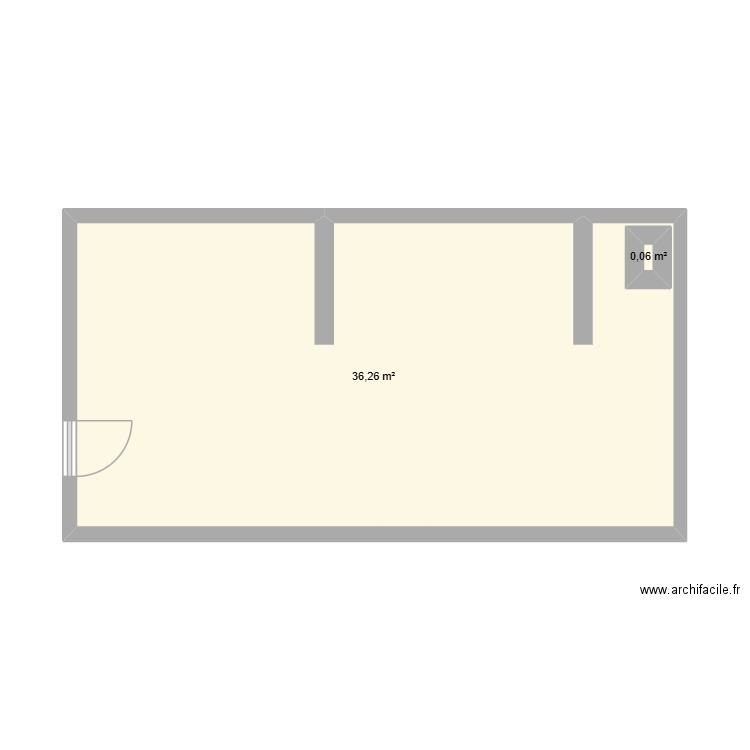 plan salon de coiff. Plan de 2 pièces et 37 m2