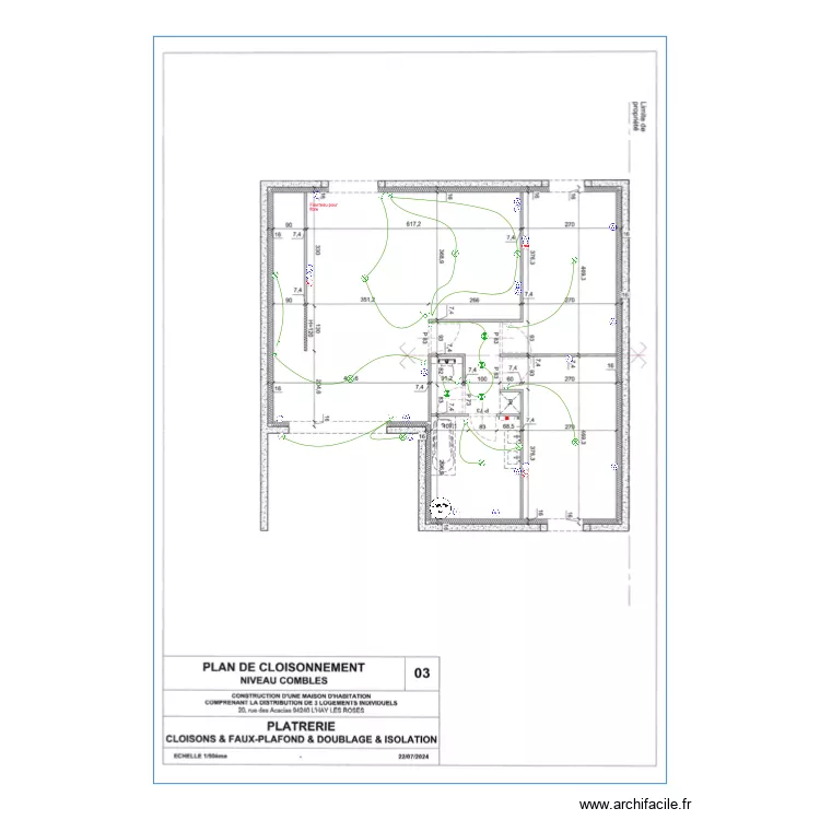 R+2 Vaudaine. Plan de 