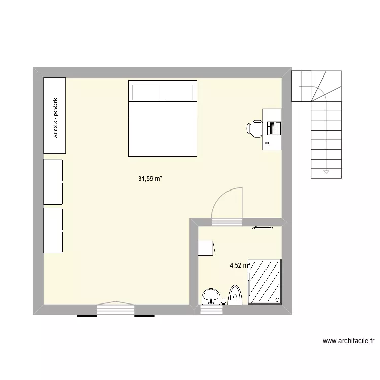 projet deux. Plan de 2  et 36 m²
