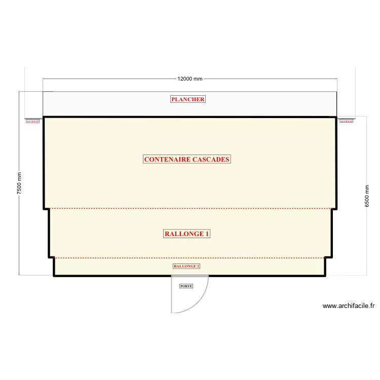 Cascade Elvis plan 1. Plan de 1 et 75 m² Cascade Elvis plan 1. Plan de 1 et 75 m²