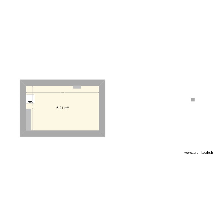 NEWPROJ CUISINE. Plan de 1 pièce et 6 m2