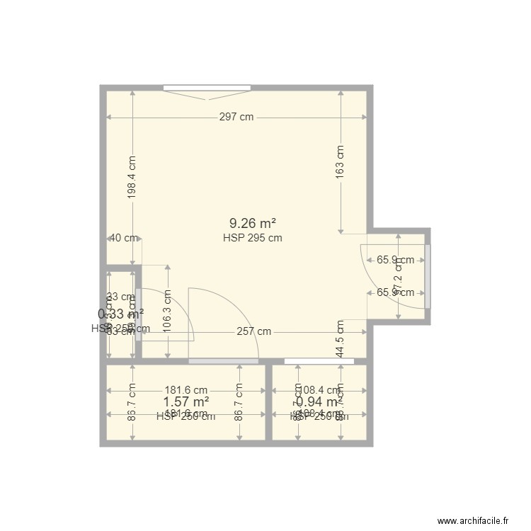 DANZELAUD. Plan de 4 pièces et 12 m2