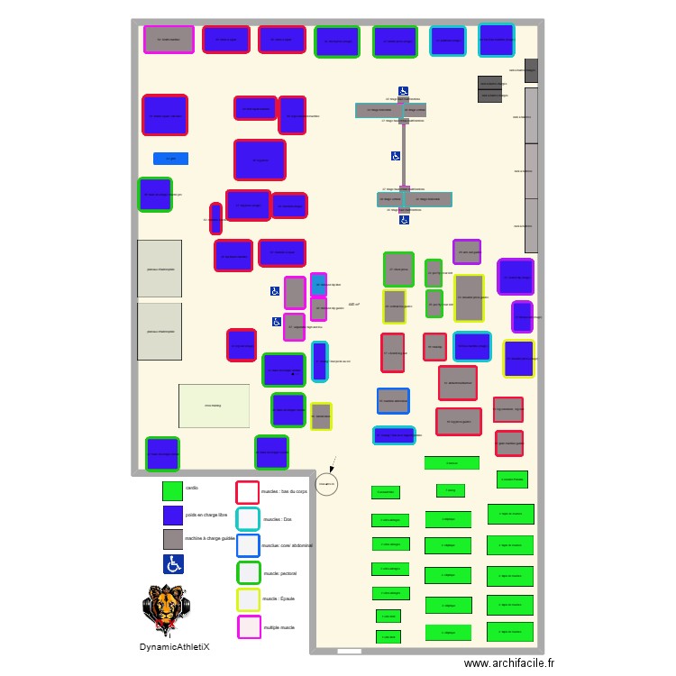 salle de dax. Plan de 1 pièce et 440 m2