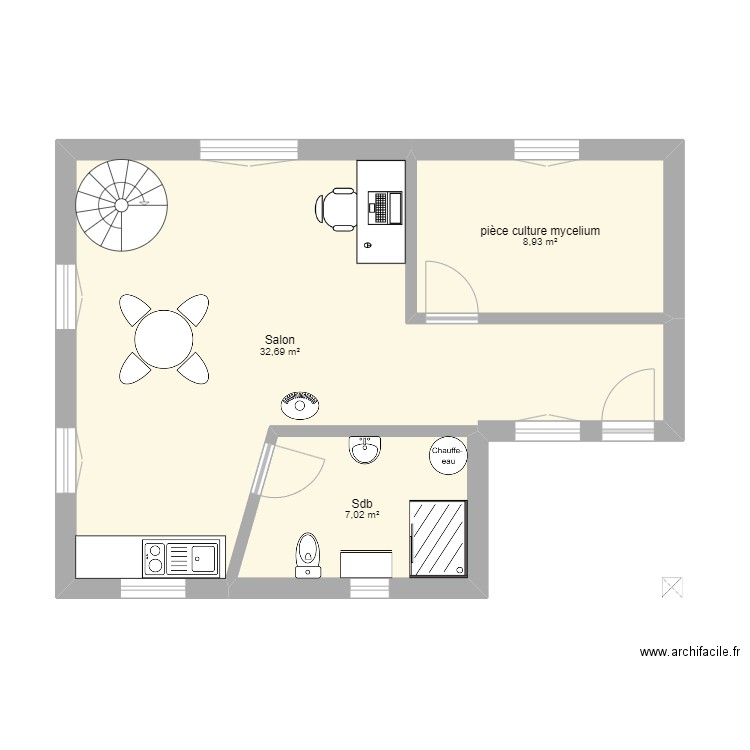 Maison option 2. Plan de 5 pièces et 68 m2