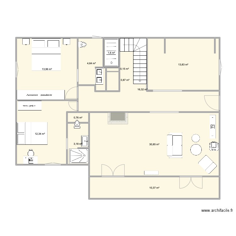 CHAMBRE NOUS. Plan de 12 pièces et 109 m2