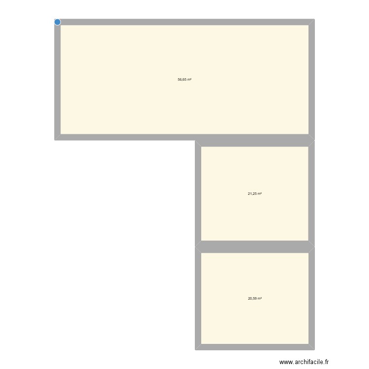 ff . Plan de 3 pièces et 99 m2