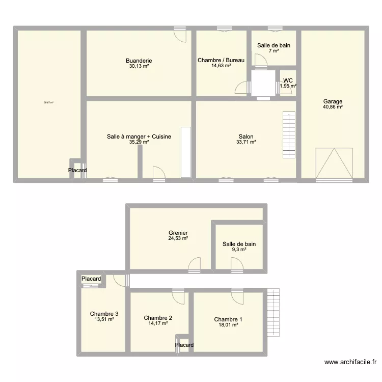 Maison 8 ld Vublon, Romagne. Plan de 