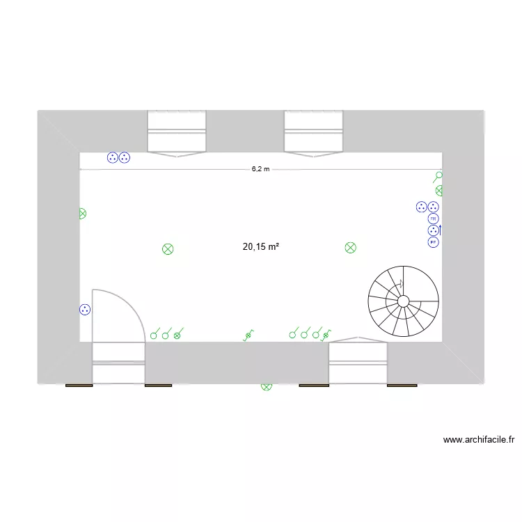 montagagne. Plan de 1  et 20 m²