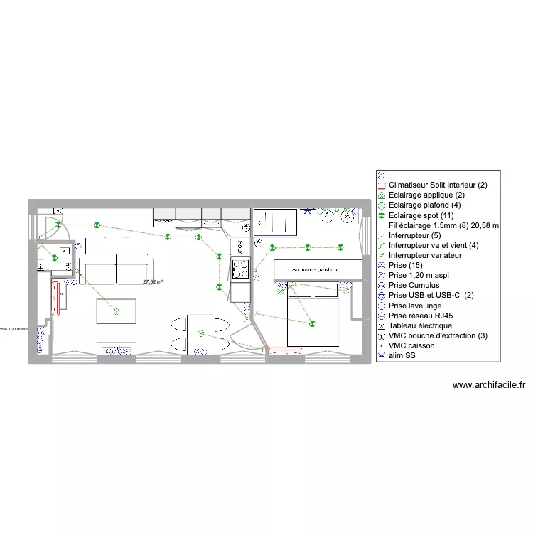 Charret V2 PLAN ELEC. Plan de 6  et 44 m²