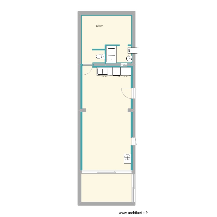 dAUPLET. Plan de 3 pièces et 52 m2