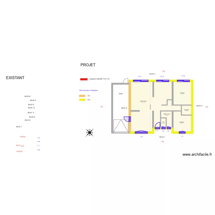 MONNEREAU_ Projet. Plan de 7 Pièces et 94 m² MONNEREAU_ Projet. Plan de 7 Pièces et 94 m²