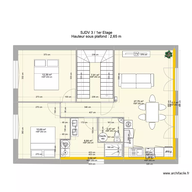 SJDV3 1 etage V1-8. Plan de 