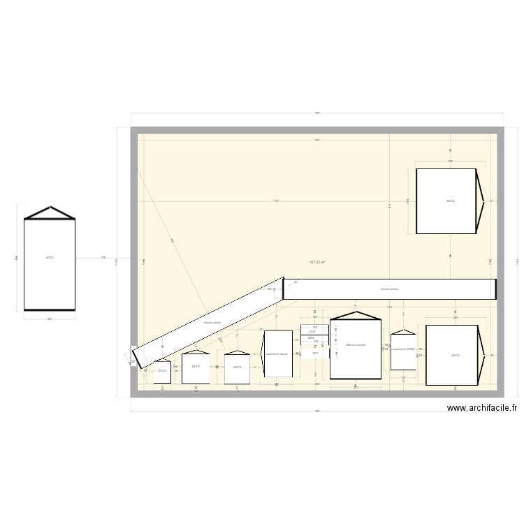 actuel_vers_modif. Plan de 1 pièce et 168 m2
