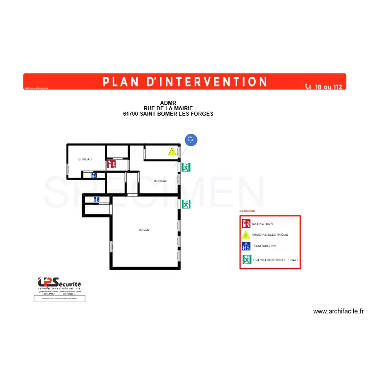 BUREAU SAINT BOMER. Plan de 