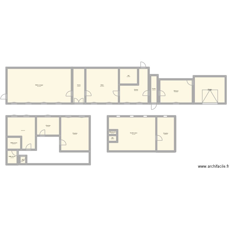 PRESBYTERE. Plan de 18 pièces et 257 m2