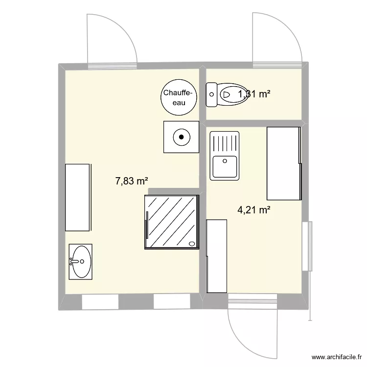 SDB chêne v2. Plan de 3 et 13 m² SDB chêne v2. Plan de 3 et 13 m²