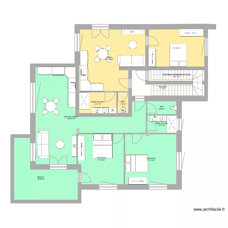 CRAPONNE 1ER ETAGE. Plan de 