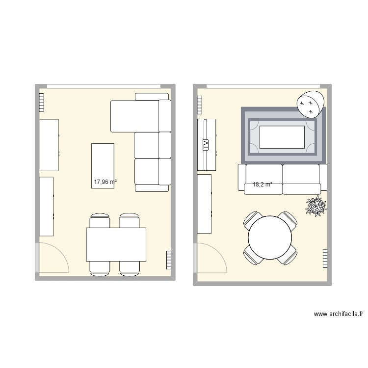 Appt papa. Plan de 2 pièces et 36 m2