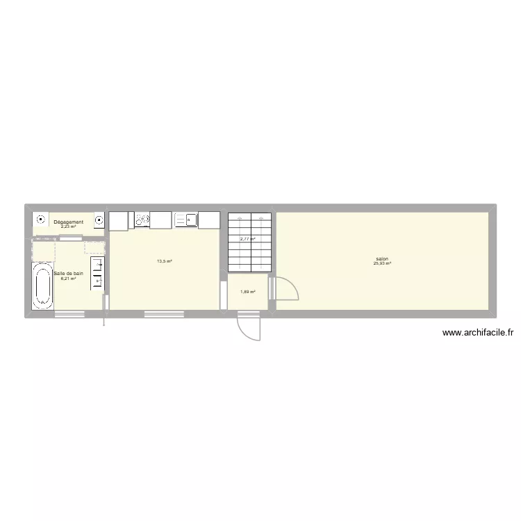 RDC NOisiel. Plan de 6 pièces et 53 m² RDC NOisiel. Plan de 6 pièces et 53 m²