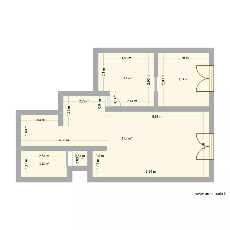auron après travaux. Plan de 5 et 52 m² auron après travaux. Plan de 5 et 52 m²