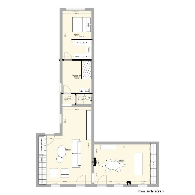 plan nouilly 2. Plan de 19 pièces et 153 m2
