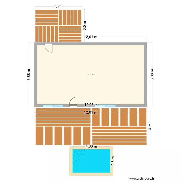 TERRASSES OUVERTURES PISCINE. Plan de 