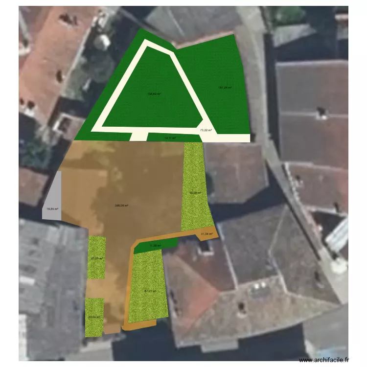 300 Montluel - Surfaces terrassement. Plan de 300 Montluel - Surfaces terrassement. Plan de