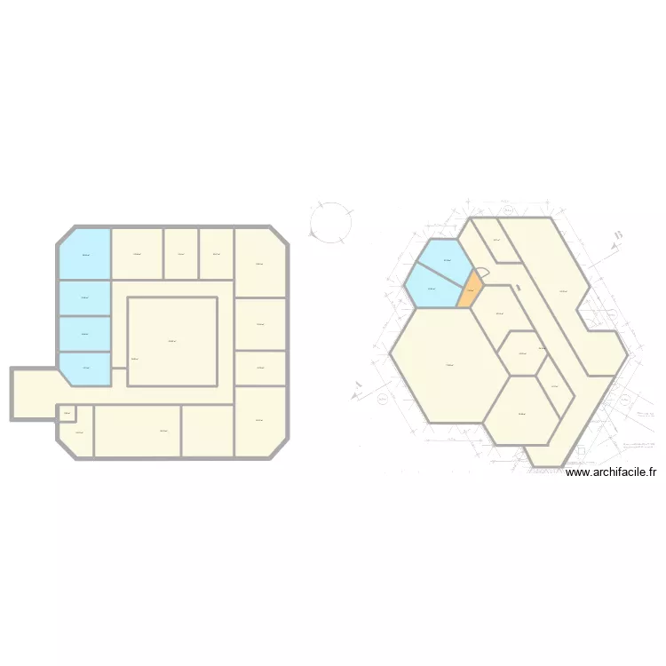 RDC Compta-version AG. Plan de 27  et 678 m²